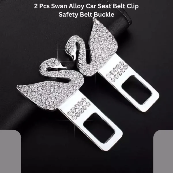 2 Pcs Swan Alloy Car Seat Belt Clip - Safety Belt Buckle