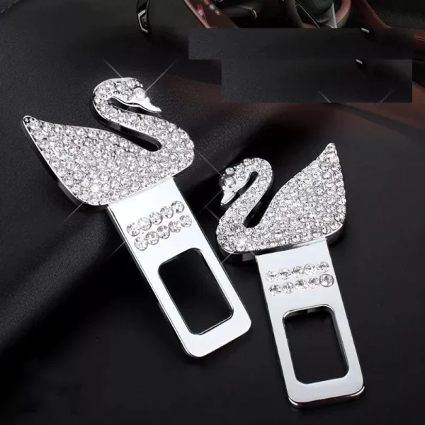 2 Pcs Swan Alloy Car Seat Belt Clip - Safety Belt Buckle - Image 2